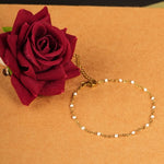 Load image into Gallery viewer, 18 KT Gold Plated Set of 2 Stainless Steel Dainty White Rolo Bead Necklace &amp; Bracelet, Talia &amp; Gretchen
