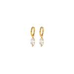 Load image into Gallery viewer, 18KT Gold Plated Statement Minimal Waterdrop Charm Stainless Steel Waterproof Earrings, Jade

