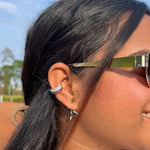 Load image into Gallery viewer, Modern Ruby &amp; CZ Criss-Cross Jacket Earring with Matching Cuff Set, Kiana
