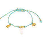 Load image into Gallery viewer, Knotty Bracelet, 18KT Gold Plated Stainless Steel Beach &amp; Fish Charm Threaded Bracelet
