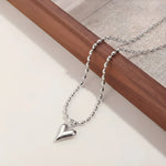 Load image into Gallery viewer, 18KT Gold Plated Stainless Steel Silver Heart Necklace with Beaded Ball Chain for Women, Livvy