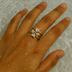Load image into Gallery viewer, 18KT Gold Plated Set of 3 Stackable Diamond Heart Stainless Steel Waterproof Rings, Lyra