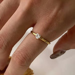 Load image into Gallery viewer, 18KT Gold Plated Set of 3 Stackable Diamond Heart Stainless Steel Waterproof Rings, Lyra