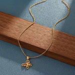 Load image into Gallery viewer, 18kt Gold Plated Dainty Pink and Yellow Butterfly Pendant Stainless Steel Waterproof Necklace, Mabel

