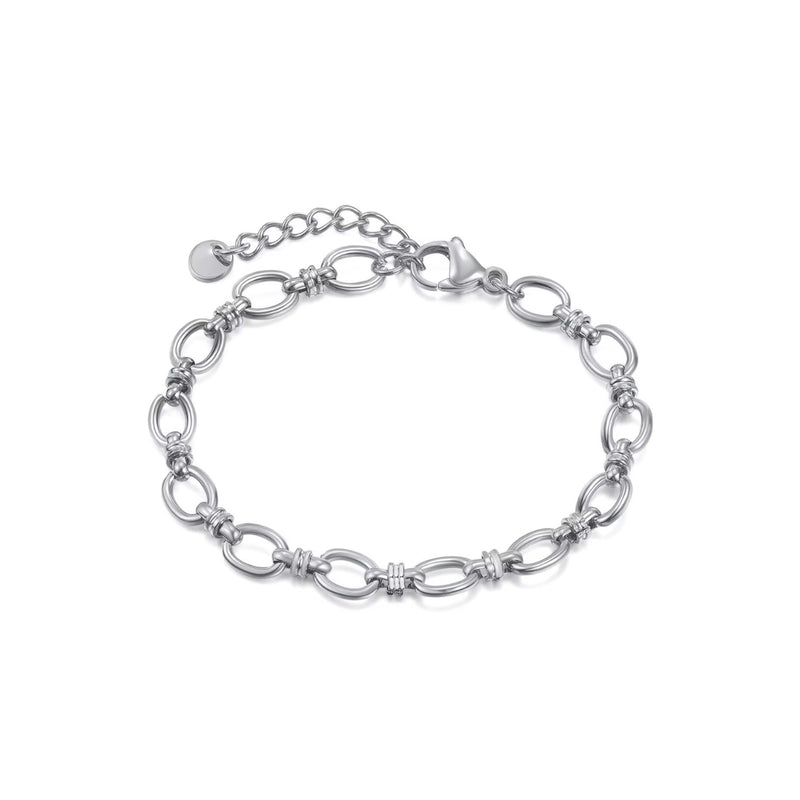 18KT Gold Plated Stainless Steel Chunky Oval Link Chain Bracelet for Women, Marlow