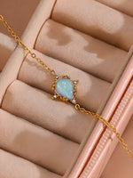 Load image into Gallery viewer, 18kt Gold Plated Opal Charm Bracelet, Monica
