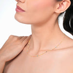 Load image into Gallery viewer, 18 KT Gold Plated Stainless Steel Dainty Multicolour Rolo Flat Bead Necklace, Noa
