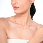 Load image into Gallery viewer, 18 KT Gold Plated Stainless Steel Dainty Multicolour Rolo Flat Bead Necklace, Noa
