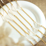 Load image into Gallery viewer, Inaya Modern Festive 18KT Gold Plated Modern Natural Freshwater Pearl Clavicle Chain, Noelle
