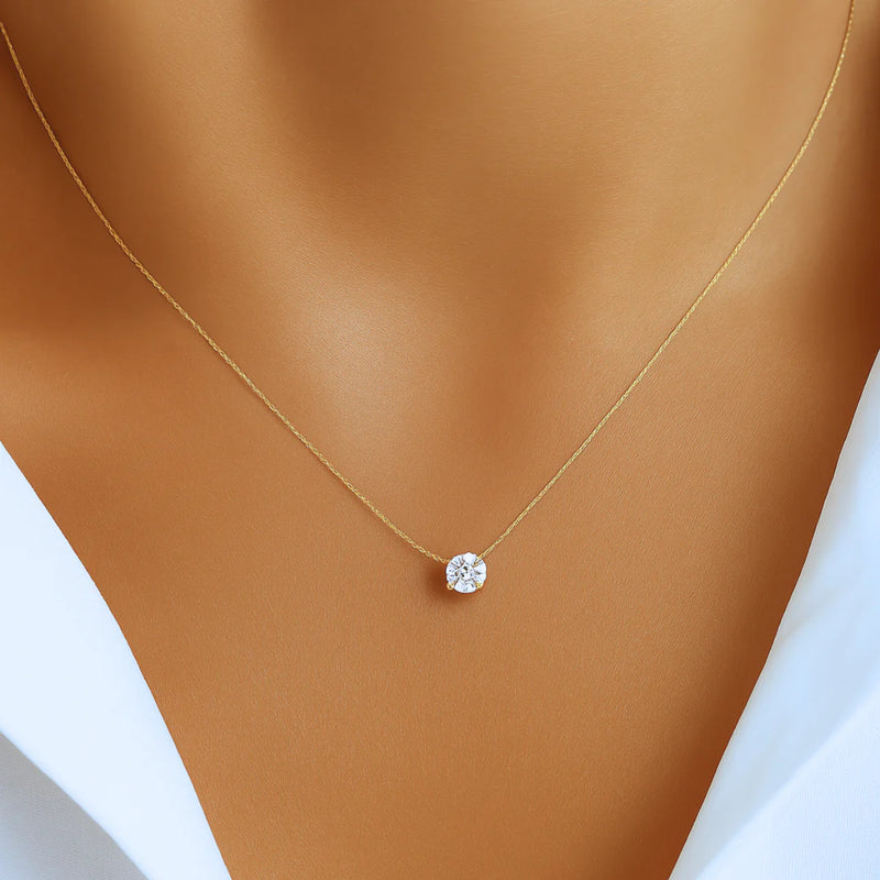 18kt Gold Plated Minimal Diamond Snake Chain Necklace, Nova