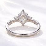 Load image into Gallery viewer, Vintage Marquise-Cut Crystal Halo Ring, Odette
