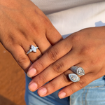 Load image into Gallery viewer, Vintage Marquise-Cut Crystal Halo Ring, Odette

