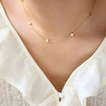 Load image into Gallery viewer, 18KT Gold Plated Surgical Grade Stainless Steel Dainty Star Charm Necklace, Posy