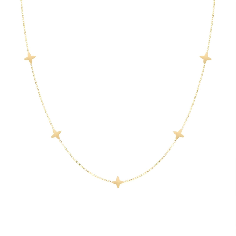 18KT Gold Plated Surgical Grade Stainless Steel Dainty Star Charm Necklace, Posy
