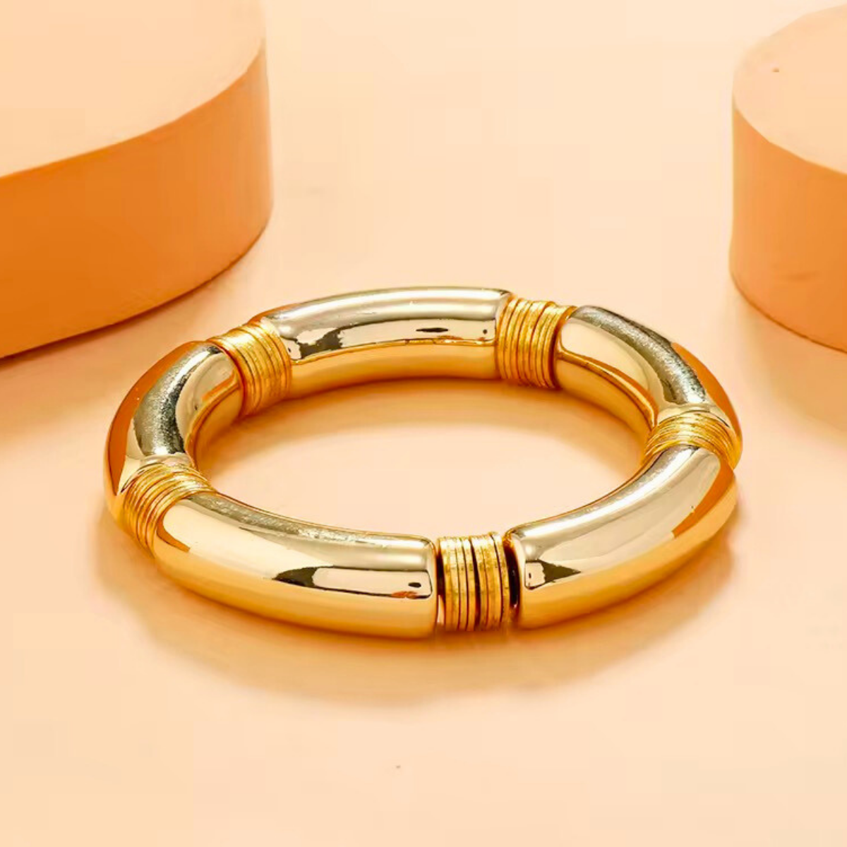 18kt gold plated acrylic & brass bead bracelet, prism