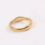 Load image into Gallery viewer, Inaya Modern Festive 18KT Gold Plated Hammered Irregular Stackable Finger Rings, Reisha