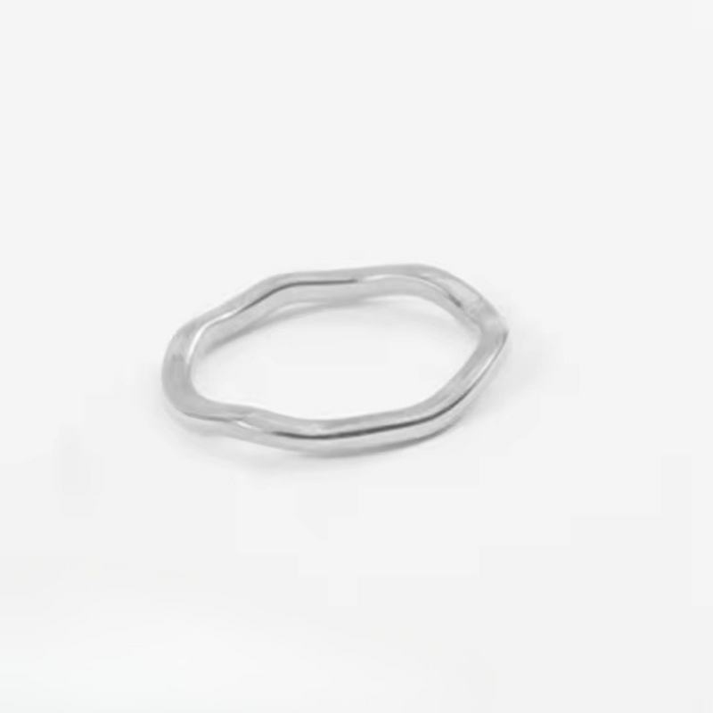 Inaya Modern Festive 18KT Gold Plated Hammered Irregular Stackable Finger Rings, Reisha