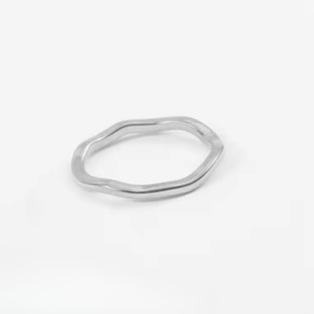 Inaya Modern Festive 18KT Gold Plated Hammered Irregular Stackable Finger Rings, Reisha