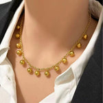 Load image into Gallery viewer, 18KT Gold Plated Stainless Steel Gold Ball Drop Necklace for Women, Rosaline