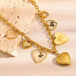 Load image into Gallery viewer, 18K Gold plated Multi Charm Vintage Heart Necklace, Seraphina
