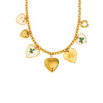 Load image into Gallery viewer, 18K Gold plated Multi Charm Vintage Heart Necklace, Seraphina
