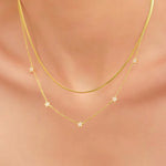 Load image into Gallery viewer, 18KT Gold Plated Elegant Snake Chain and Floral Choker Stainless Steel Waterproof Necklace Set, Sylvie
