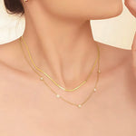 Load image into Gallery viewer, 18KT Gold Plated Elegant Snake Chain and Floral Choker Stainless Steel Waterproof Necklace Set, Sylvie
