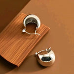 Load image into Gallery viewer, 18KT Gold Plated Stainless Steel Thick Dome Hoop Earrings for Women, Talia