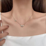 Load image into Gallery viewer, 18KT Gold Plated Opal Butterfly and Crystal Rhinestone Stainless Steel Waterproof Pendant Necklace, Vivi
