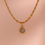 Load image into Gallery viewer, 18Kt Gold Plated Dainty Monsoon Beaded Necklace with Gemstone, Mira
