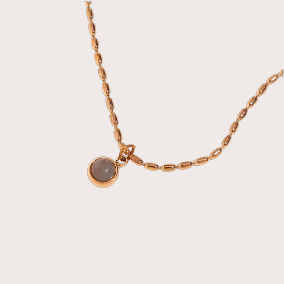 18Kt Gold Plated Dainty Monsoon Beaded Necklace with Gemstone, Mira