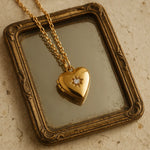 Load image into Gallery viewer, 18kt Gold Plated Starstruck Opal Stone Photo Locket Keepsake Necklace, Noor
