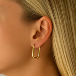 Load image into Gallery viewer, 18 kt Gold Plated Oval Box earrings
