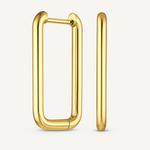 Load image into Gallery viewer, 18 kt Gold Plated Oval Box earrings
