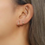 Load image into Gallery viewer, 18 KT Gold Plated Dainty Piercing Huggies, Pari - Inaya Accessories