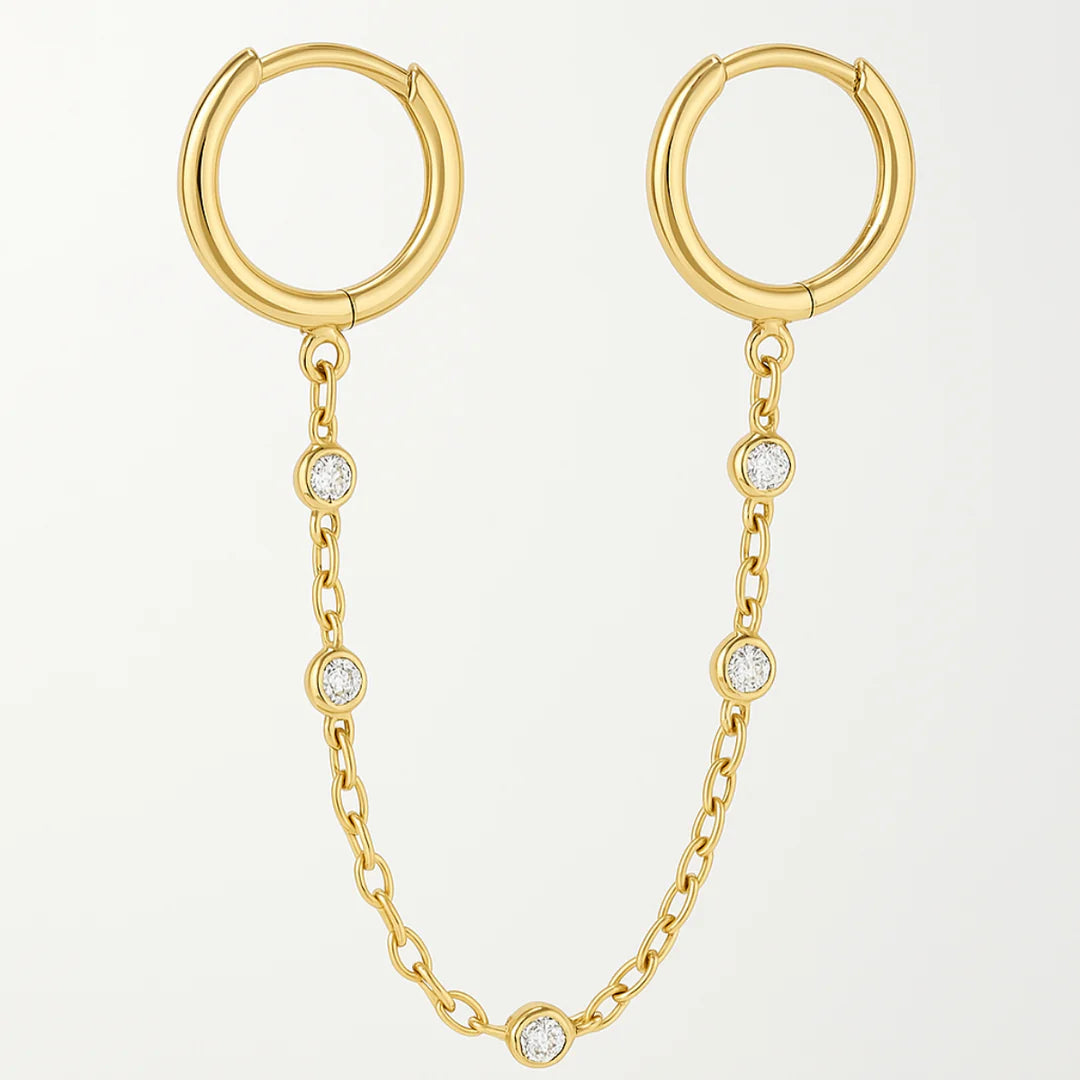 Rhinestone piercing earrings