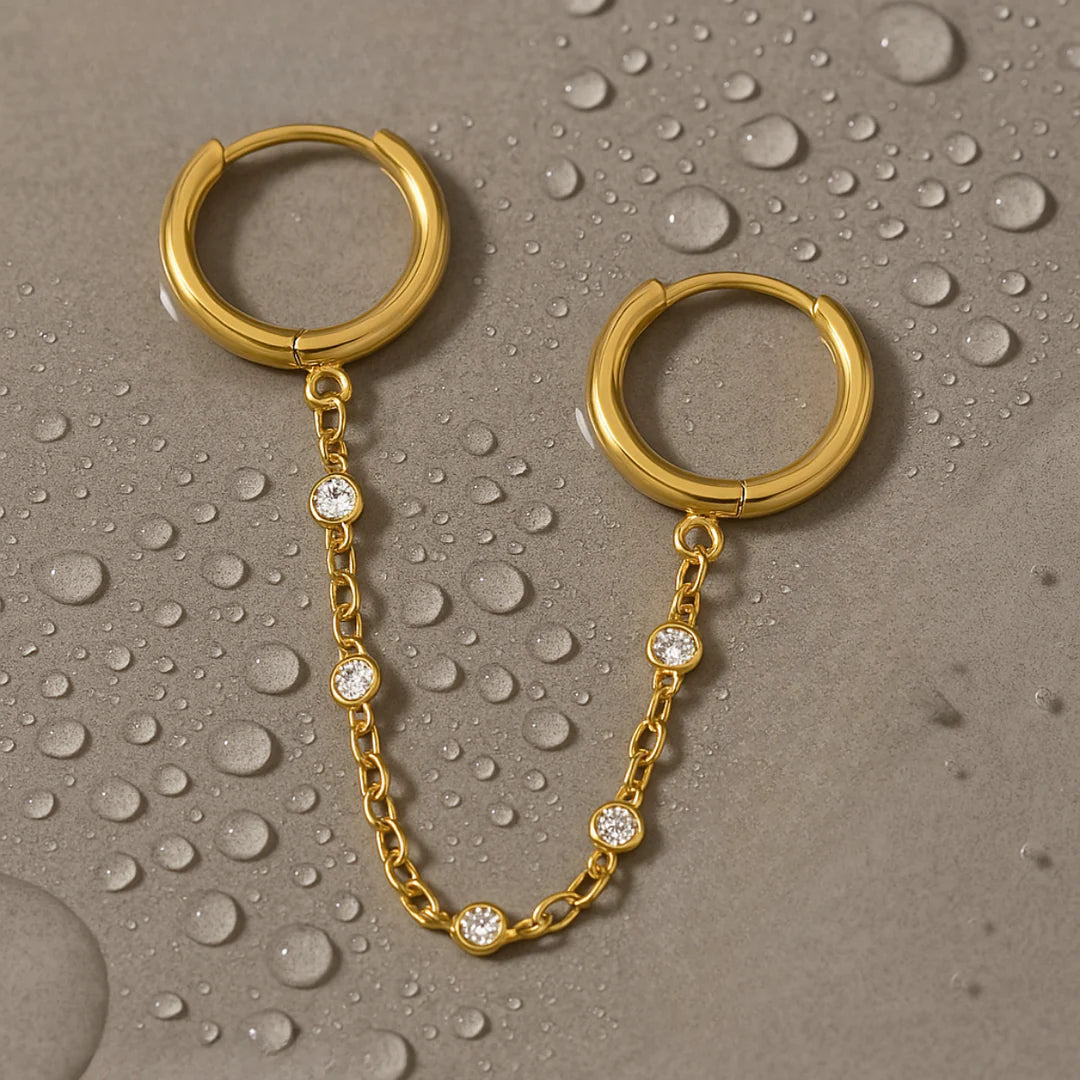 Rhinestone piercing earrings