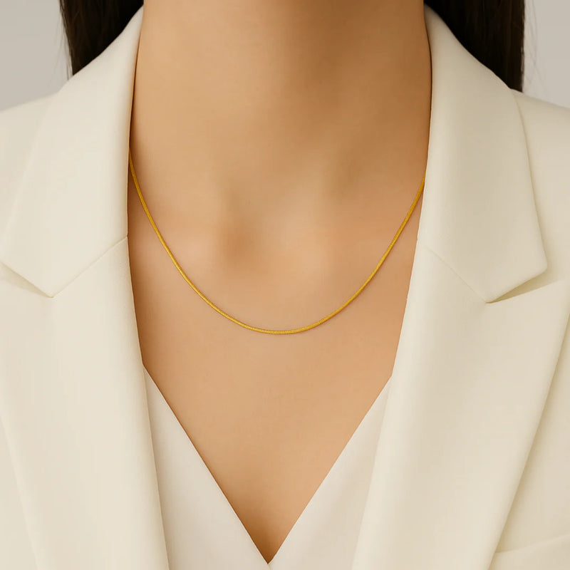 18 KT gold plated Herringbone and Rope Necklace, Sabya