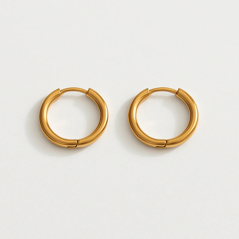 18kt Gold Plated Minimal 18 cm Round Hoops, Siddhi