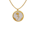 Load image into Gallery viewer, 18kt Gold Plated Mother of Pearl Dainty Rose Necklace, Ocean

