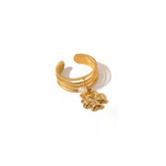 Load image into Gallery viewer, 18kt Gold Plated Hollow Open Pearl and Clove Ring, Daisy - Inaya Accessories

