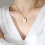Load image into Gallery viewer, 18kt Gold Plated Mother of Pearl Dainty Rose Necklace, Ocean
