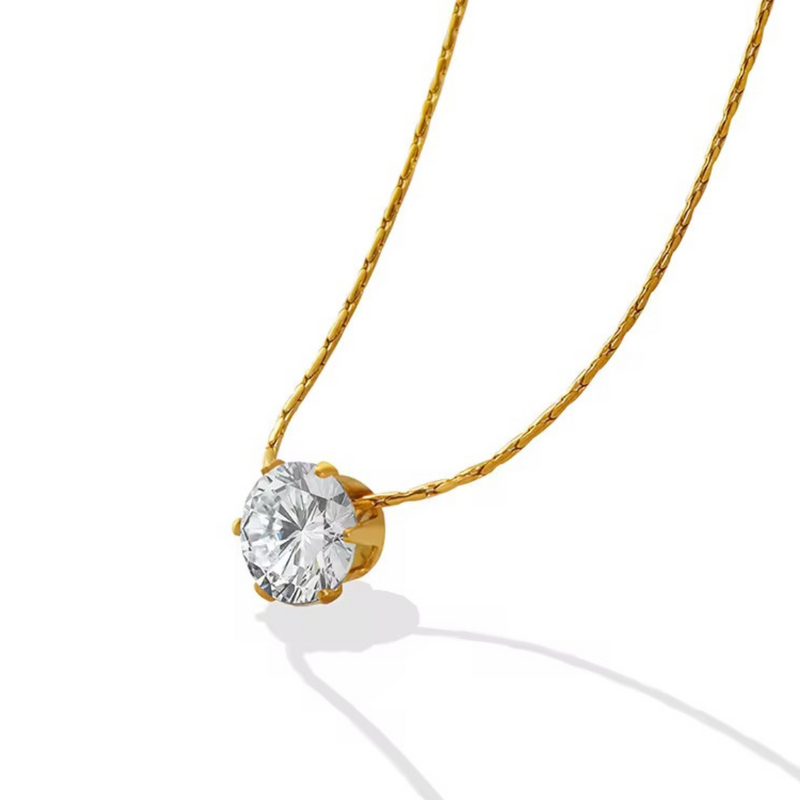 18kt Gold Plated Minimal Diamond Snake Chain Necklace, Nova