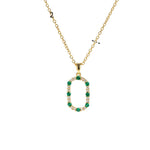Load image into Gallery viewer, 18kt Gold Plated Rectangular Emerald Zircon Pendant Necklace, Jill - Inaya Accessories