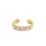 Load image into Gallery viewer, 18kt Gold Plated Diamond and Flower Stackable Zircon Studded Ring, Diya - Inaya Accessories