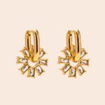 Load image into Gallery viewer, 18kt Gold Plated Demi Fine Cubic Zirconia Detachable Snowflake Box Earrings , Tessa
