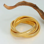 Load image into Gallery viewer, 18 Kt Gold Plated 3 in 1 Chunky Viper Bracelet - Inaya Accessories
