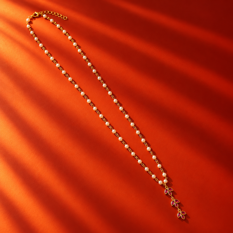 18KT Gold Plated Kundan Inspired Lotus Necklace, Lotus