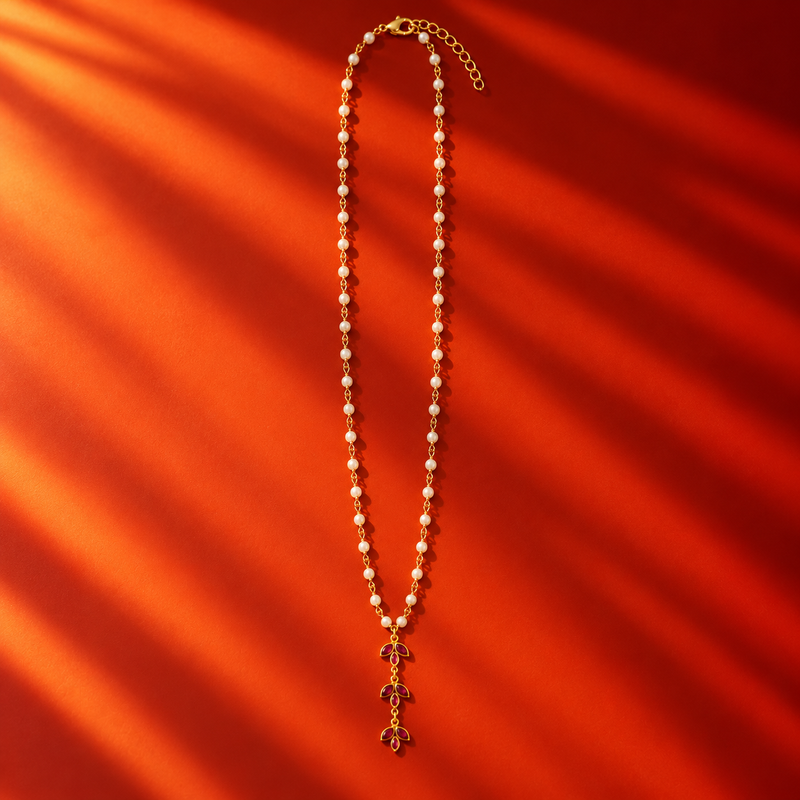 18KT Gold Plated Kundan Inspired Lotus Necklace, Lotus