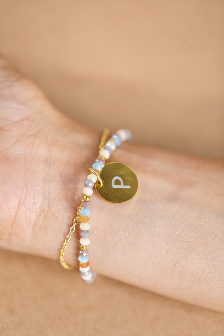 Personalised Raw Stone Beaded Bracelet - Inaya Accessories